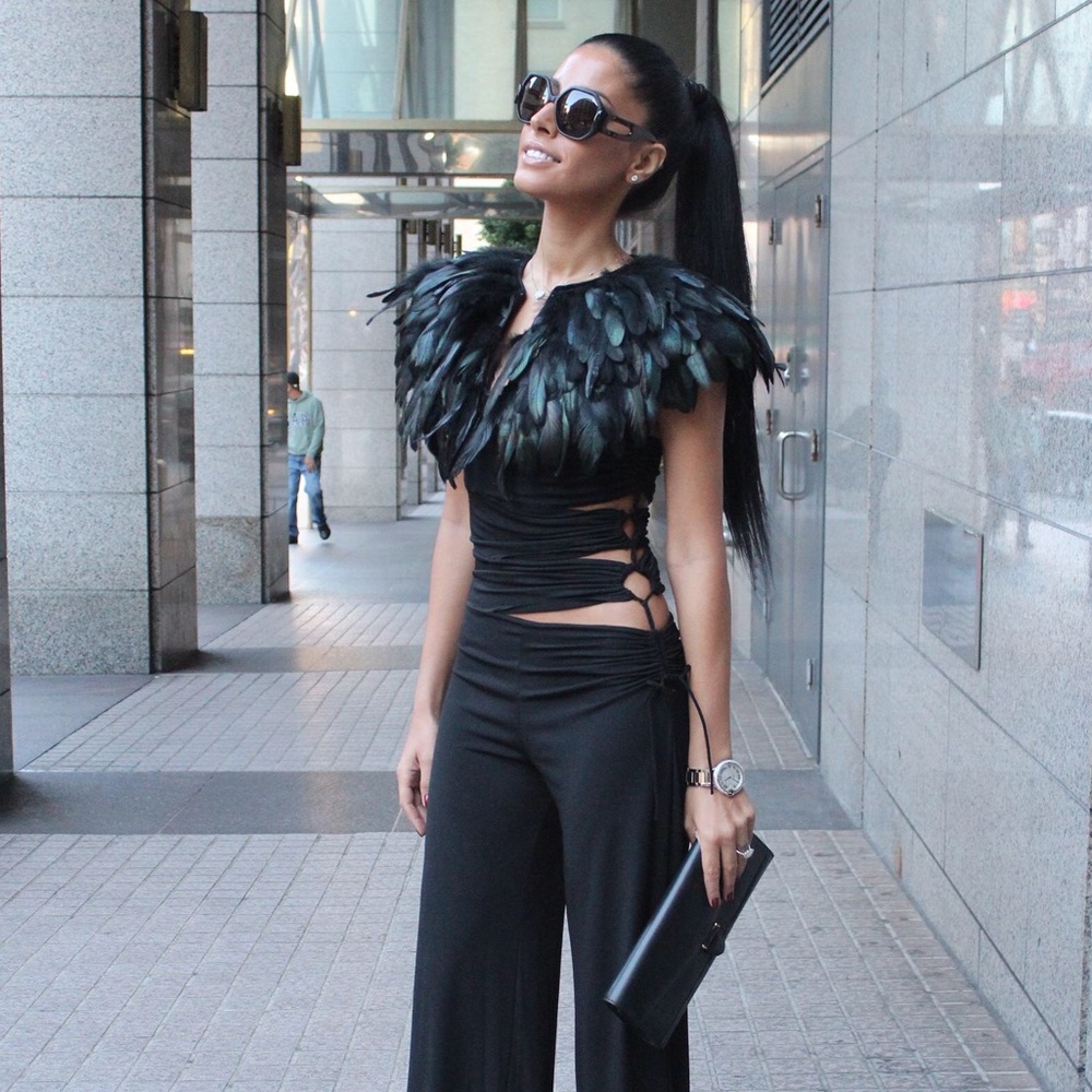 BEBE Feather Capelet (New With Tags)